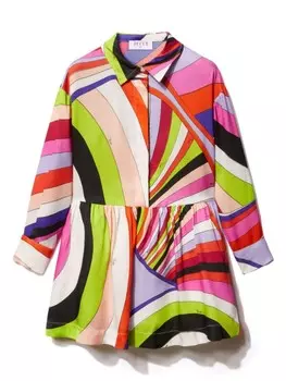 PUCCI Junior платье с принтом «Ирида», розовый