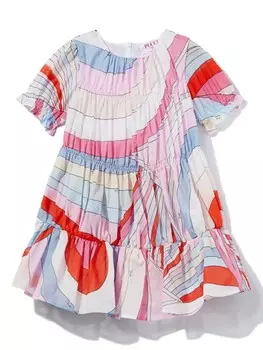 PUCCI Junior платье с принтом «Ирида», мультиколор
