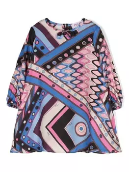 PUCCI Junior платье с принтом Vivara, розовый
