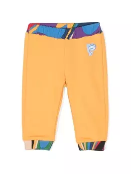 PUCCI Junior спортивные брюки с вышитым логотипом, оранжевый