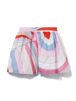 PUCCI Junior юбка из хлопка с принтом «Ирида», розовый