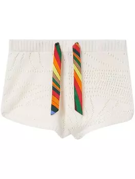 PUCCI кашемировые шорты ажурной вязки, белый