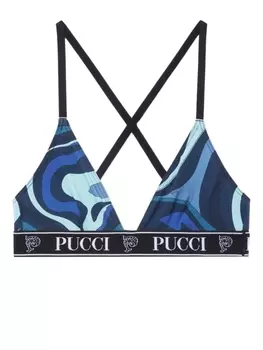 PUCCI комплект из трех бюстгальтеров с логотипом, синий