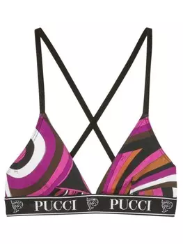 PUCCI комплект из трех бюстгальтеров с логотипом, розовый