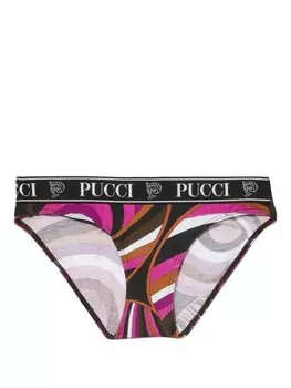 PUCCI комплект из трех трусов-брифов с логотипом, розовый