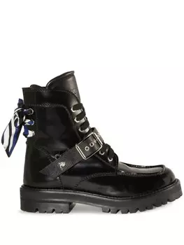 PUCCI кожаные сапоги с принтом «мармо», черный