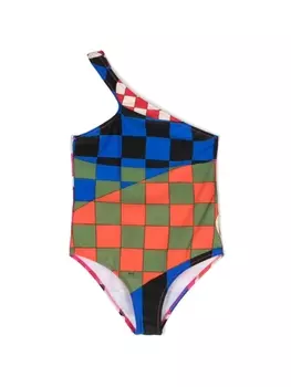Pucci купальник с геометричным принтом, синий