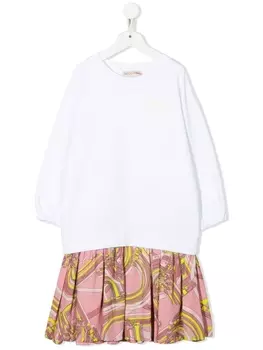 Pucci многослойное платье с нашивкой-логотипом, белый