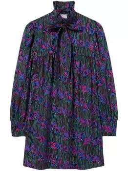 PUCCI платье мини с цветочным принтом, фиолетовый