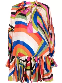 PUCCI платье мини с принтом Iride, синий