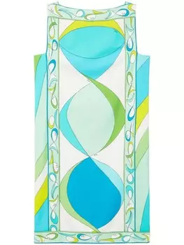 PUCCI платье мини с принтом Pesci, синий