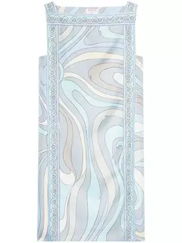 PUCCI платье с принтом «мармо», синий