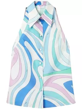 PUCCI рубашка с принтом Marmo, белый