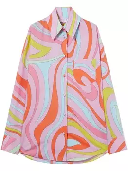 PUCCI рубашка с принтом Marmo, розовый