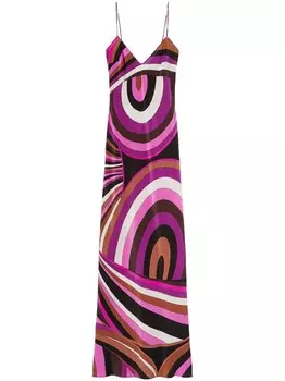 PUCCI шелковое платье с принтом «Ирида», фиолетовый