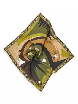 PUCCI шелковый платок с принтом Stella, зеленый