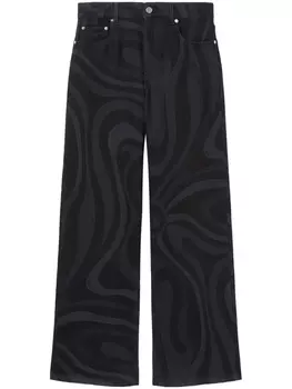 PUCCI широкие джинсы с принтом Marmo, черный