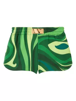 PUCCI шорты с принтом Marmo, зеленый