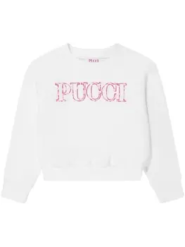 Pucci толстовка с вышитым логотипом, белый
