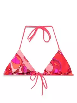 PUCCI топ бикини с принтом Orchidee, красный