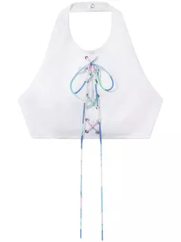 PUCCI топ со шнуровкой, белый