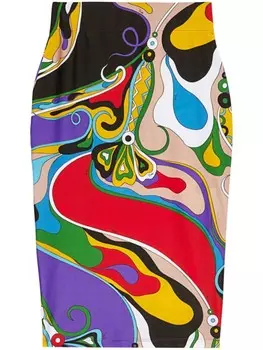 PUCCI юбка-карандаш с принтом Orchidee, фиолетовый