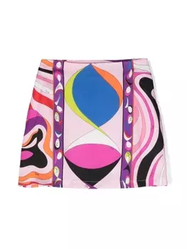 Pucci юбка мини с принтом Marmo, розовый