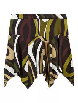 PUCCI юбка мини с принтом Marmo, зеленый