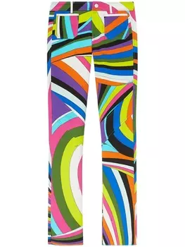 PUCCI укороченные брюки с принтом, зеленый