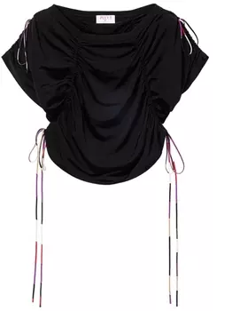 PUCCI укороченный топ с контрастной отделкой, черный