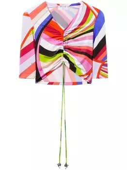 PUCCI укороченный топ с принтом, розовый