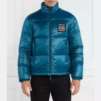 Puchowa куртка классического кроя Armani Exchange, бирюзовый