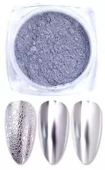 Пудра для ногтей - зеркальный эффект - Monochrome Silver, inna
