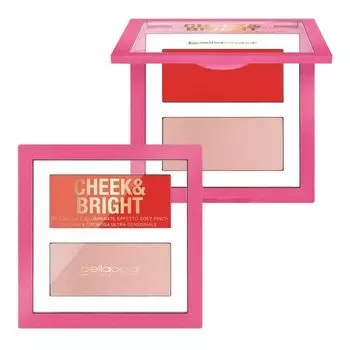 Пудра для сияния щек и румяна Bellaoggi, цвет cheer coral, 2,5 x 2,5 гр