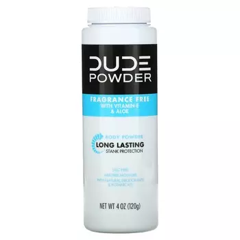 Пудра, пудра для тела, без отдушек, 120 г (4 унции) Dude Products