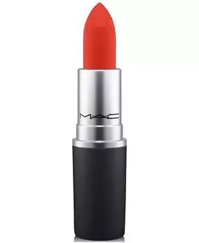 Пудровая губная помада Kiss Mac, цвет Style Shocked! (clean red orange)
