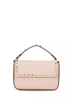 Пудровая женская кожаная сумка через плечо Valentino Garavani