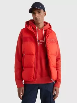 Пуферный жилет с капюшоном Tommy Hilfiger, империя пламени