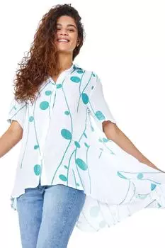 Пуговица с точечным принтом через рубашку Roman, зеленый