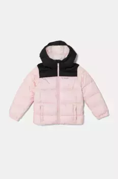 Пуховая детская куртка Columbia, розовый