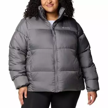 Пуховая куртка больших размеров с молнией Columbia Puffect II, цвет City Grey