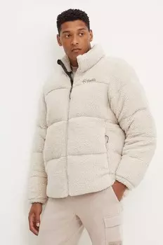 Пуховая куртка из шерпы Columbia, бежевый