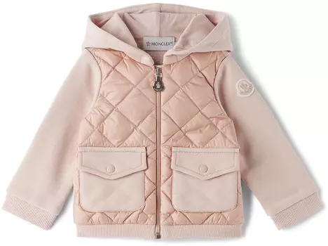 Пуховая толстовка Baby Pink Moncler Enfant