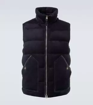 Пуховая жилетка из замши Tom Ford, Deep Indigo