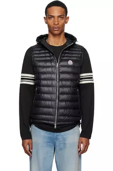 Пуховая жилетка с капюшоном Orant Moncler, черный