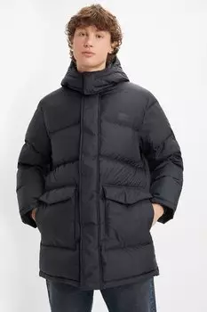 Пуховая зимняя куртка Laurel с капюшоном и пухом Levi'S, черный
