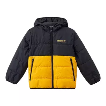 Пуховик Adidas Originals, черный/желтый
