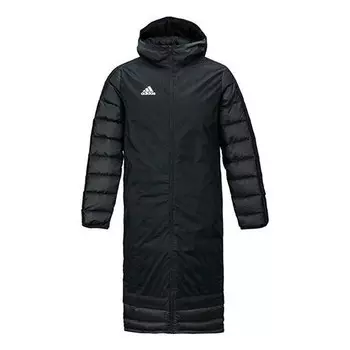 Пуховик adidas Soccer/Football Training Sports protection against cold Stay Warm hooded Down Jacket Black, черный