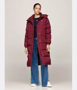 Пуховик Alaska Tommy Jeans Loose Fit, бургундия
