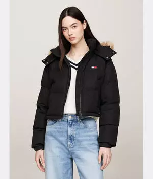 Пуховик Аляска Cropped fit Tommy Jeans, черный